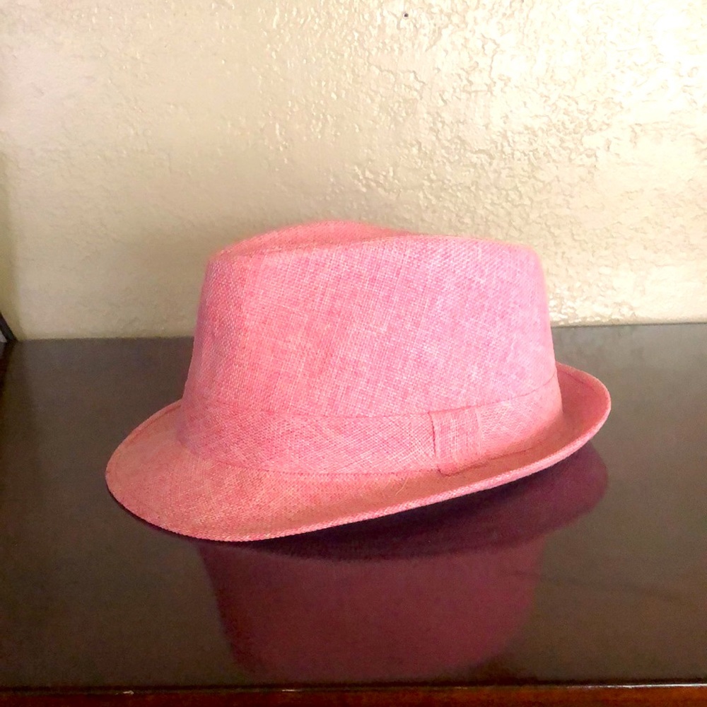 Pink fedora hat